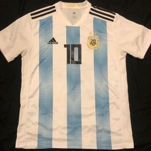 Lionel Messi Argentina Authentic Adidas Jersey L